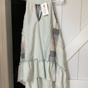 Pol Marley denim Patchwork Halter Neck Top small